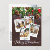 Pine Cones Rustikales Weihnachtsfest Foto Urlaub Postkarte (Vorne/Hinten)