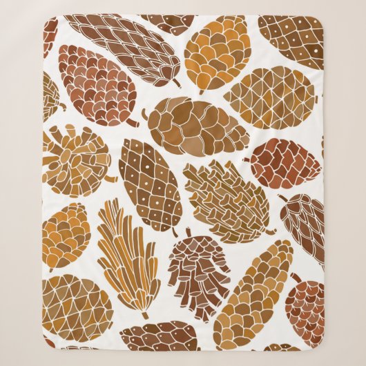 Pine cones seamless pattern sherpadecke (Vorderseite)