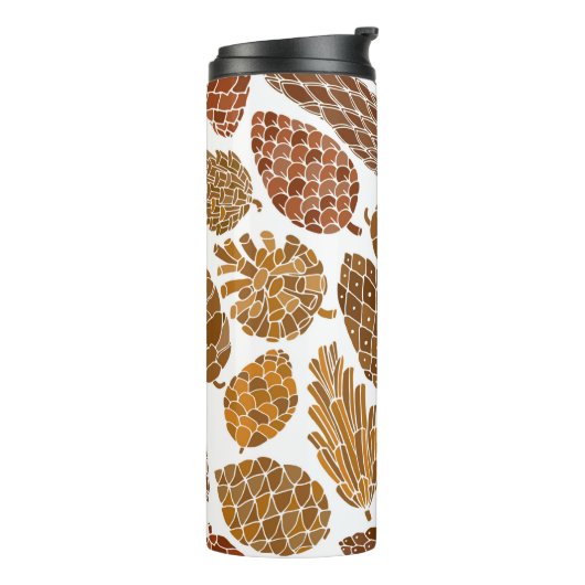 Pine cones seamless pattern thermosbecher (Nach links gedreht)