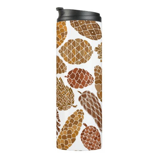 Pine cones seamless pattern thermosbecher (Nach rechts gedreht)