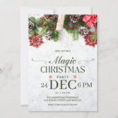 Pine Cones & Snowflakes Weihnachts-Einladung Einladung (Vorderseite)