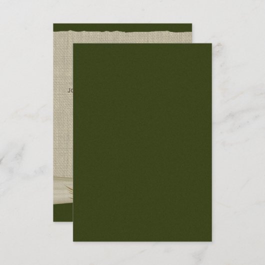 Pine Cones und Burlap Green Empfang Einladung (Vorne/Hinten)