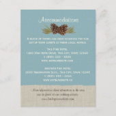 Pine Cones und Burlap Info Card Blue Begleitkarte (Vorderseite)