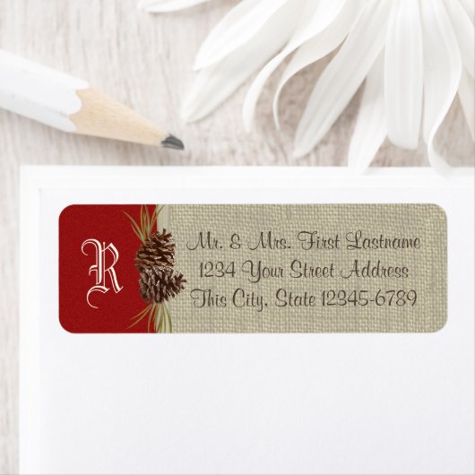 Pine Cones und Burlap Red (Insitu)