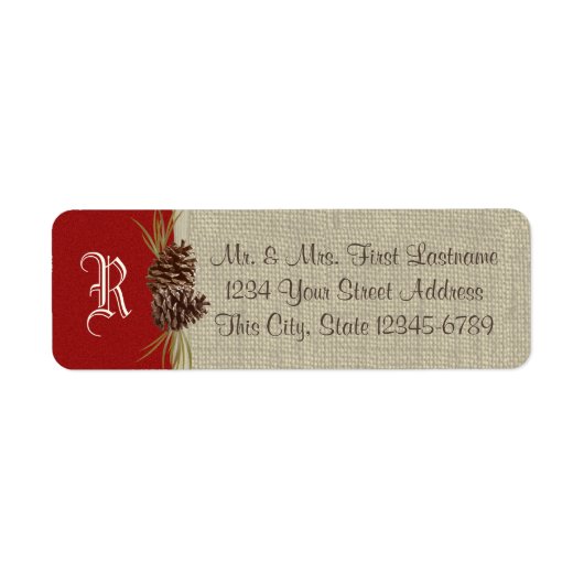 Pine Cones und Burlap Red (Vorne)