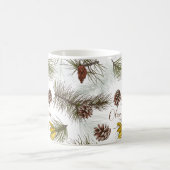 Pine Cones und Evergreen DEIN NAME Kaffeetasse (Mittel)