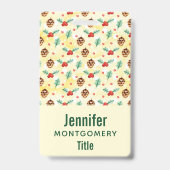 Pine Cones und Holly Christmas Pattern Ausweis (Rückseite)