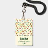 Pine Cones und Holly Christmas Pattern Ausweis (Rückseite mit Lanyard)