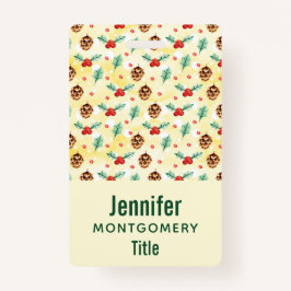 Pine Cones und Holly Christmas Pattern Ausweis