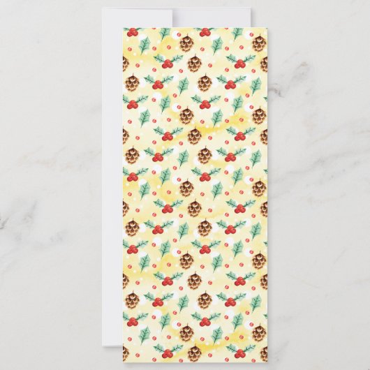 Pine Cones und Holly Christmas Pattern Einladung (Rückseite)
