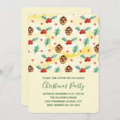 Pine Cones und Holly Christmas Pattern Einladung (Vorne/Hinten)
