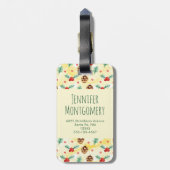 Pine Cones und Holly Christmas Pattern Gepäckanhänger (Rückseite vertikal)