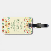 Pine Cones und Holly Christmas Pattern Gepäckanhänger (Rückseite horizontal)