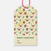 Pine Cones und Holly Christmas Pattern Geschenkanhänger (Vorderseite)