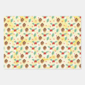 Pine Cones und Holly Christmas Pattern Geschenkpapier Set (Vorderseite 3)