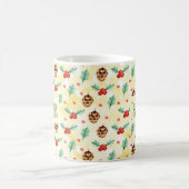 Pine Cones und Holly Christmas Pattern Kaffeetasse (Mittel)
