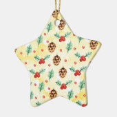 Pine Cones und Holly Christmas Pattern Keramik Ornament (Links)