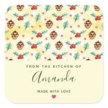 Pine Cones und Holly Christmas Pattern Küche