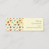Pine Cones und Holly Christmas Pattern Mini Visitenkarte (Vorderseite)