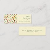 Pine Cones und Holly Christmas Pattern Mini Visitenkarte (Vorne/Hinten)