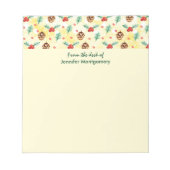 Pine Cones und Holly Christmas Pattern Notizblock (Vorderseite)