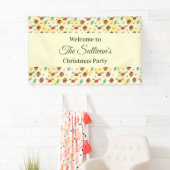 Pine Cones und Holly Christmas Pattern Party Banner (Insitu)