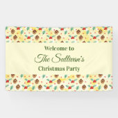 Pine Cones und Holly Christmas Pattern Party Banner (Horizontal)