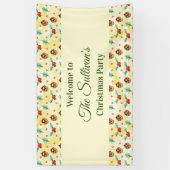 Pine Cones und Holly Christmas Pattern Party Banner (Vertikal)