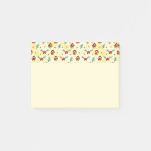 Pine Cones und Holly Christmas Pattern Post-it Klebezettel
