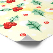 Pine Cones und Holly Christmas Pattern Poster (Ecke)