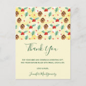 Pine Cones und Holly Christmas Pattern Postkarte (Vorderseite)