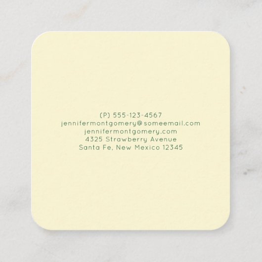 Pine Cones und Holly Christmas Pattern Quadratische Visitenkarte (Rückseite)