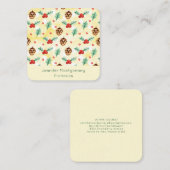 Pine Cones und Holly Christmas Pattern Quadratische Visitenkarte (Vorne/Hinten)