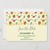 Pine Cones und Holly Christmas Pattern Save The Date (Vorderseite)