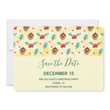 Pine Cones und Holly Christmas Pattern
