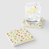 Pine Cones und Holly Christmas Pattern Steinuntersetzer (Seitenansicht)