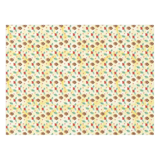 Pine Cones und Holly Christmas Pattern Tischdecke (Vorderseite (Horizontal))