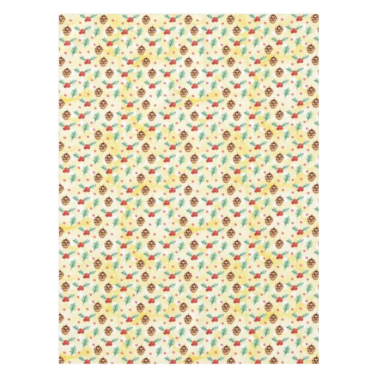 Pine Cones und Holly Christmas Pattern Tischdecke (Vorderseite)