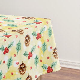 Pine Cones und Holly Christmas Pattern Tischdecke