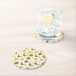 Pine Cones und Holly Christmas Pattern Untersetzer