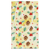 Pine Cones und Holly Christmas Pattern Vielen Dank Kleine Geschenktüte (Rückseite)
