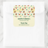 Pine Cones und Holly Christmas Pattern Vielen Dank Quadratischer Aufkleber (Tasche)