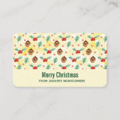 Pine Cones und Holly Christmas Pattern Visitenkarte (Vorderseite)