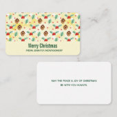 Pine Cones und Holly Christmas Pattern Visitenkarte (Vorne/Hinten)