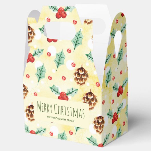 Pine Cones und Holly Pattern Weihnachten Geschenkschachtel (Geöffnet)