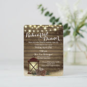 Pine Cones und Lantern Rustikale Probe Abendessen Einladung (Stehend Vorderseite)