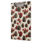 Pine Cones und Red Berries Wintermuster Klemmbrett (Links)