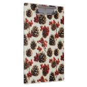 Pine Cones und Red Berries Wintermuster Klemmbrett (Rechts)