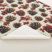 Pine Cones und Red Berries Wintermuster Sherpadecke (3/4)