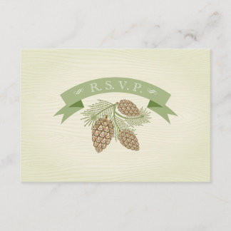 Pine Cones Wedding R.S.V.P. RSVP Karte